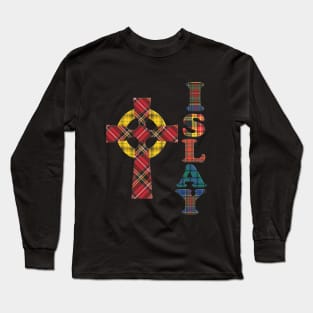 Tartan Islay and Celtic Christian Cross Long Sleeve T-Shirt